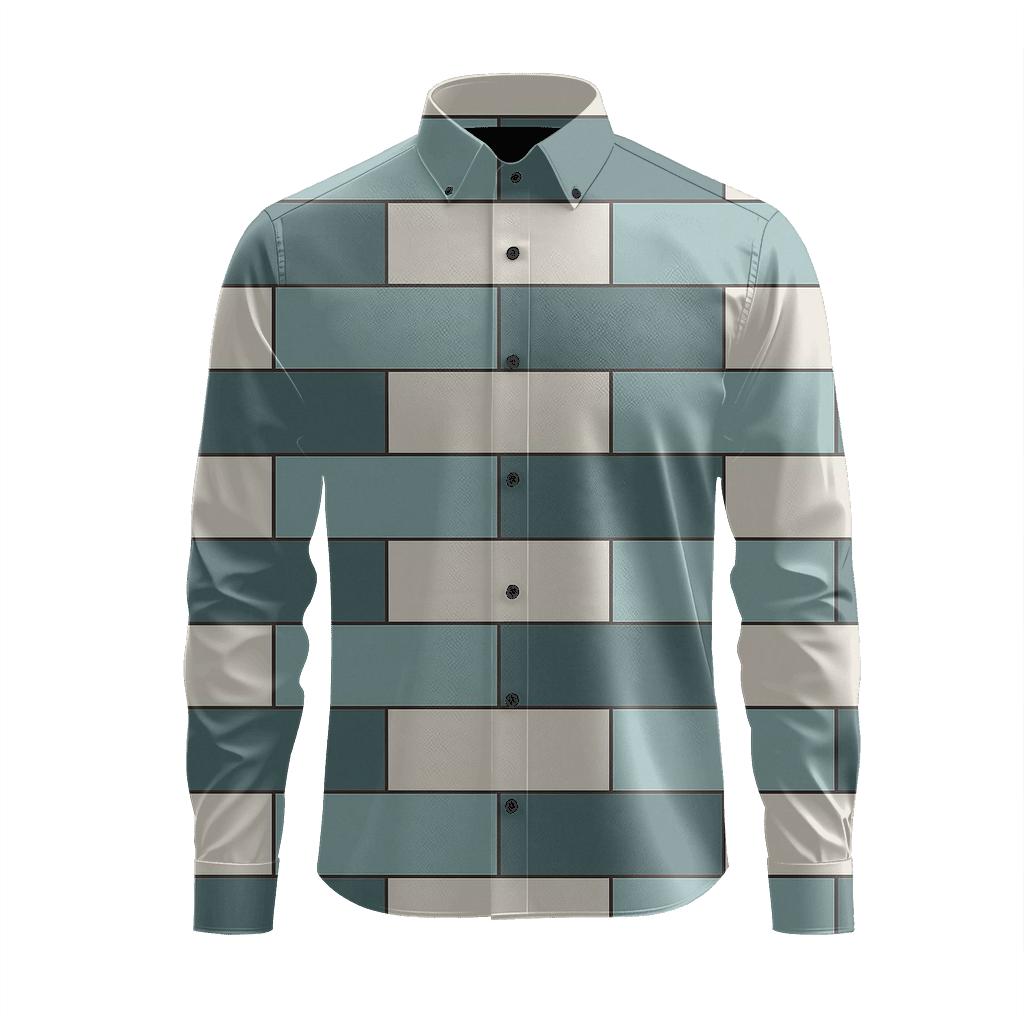 Staggered Tile Pulse personalized cotton long sleeves