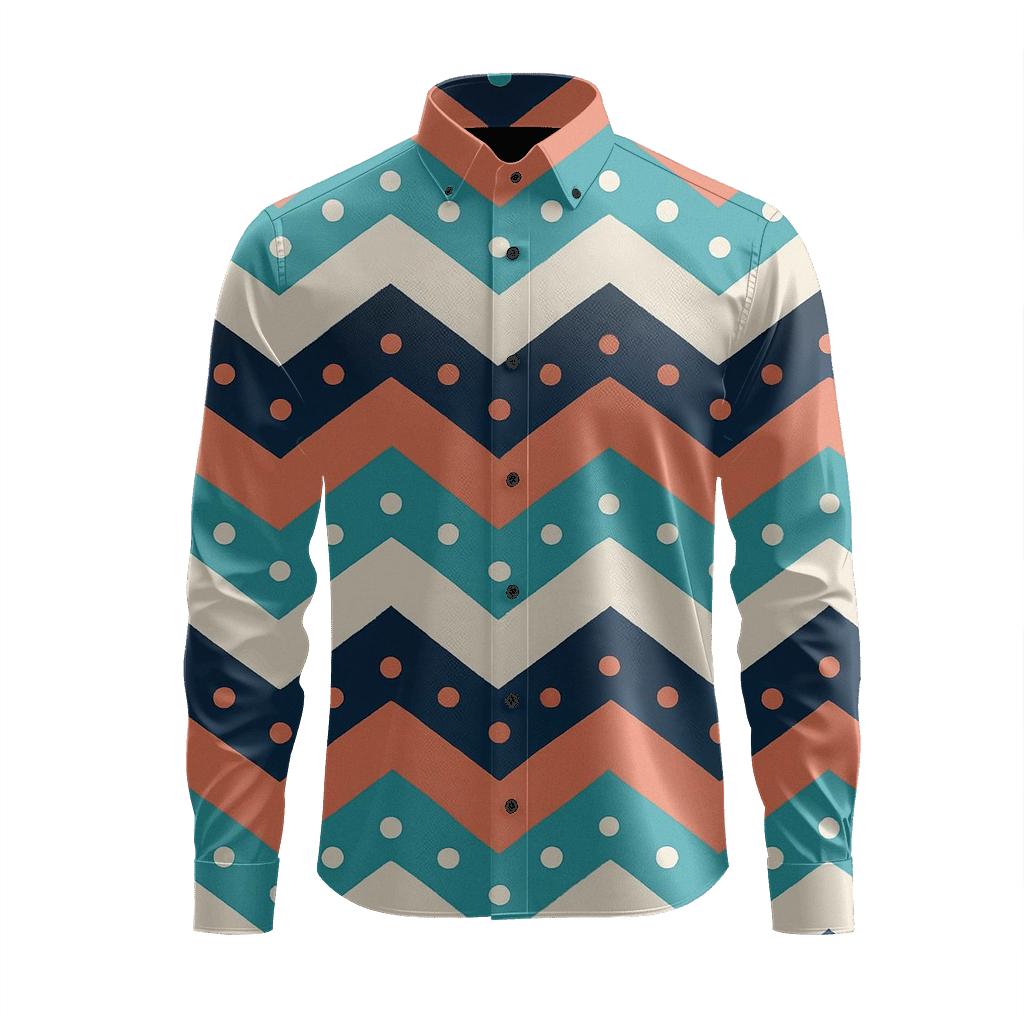 Cosmic Chevron Sequence comfortable casual long sleeves