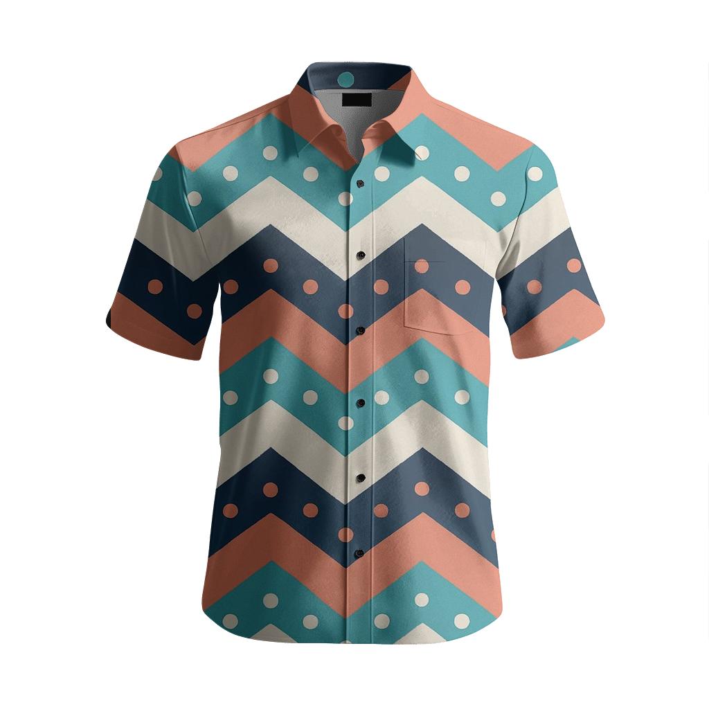 Cosmic Chevron Sequence soft fabric short sleeve shirts