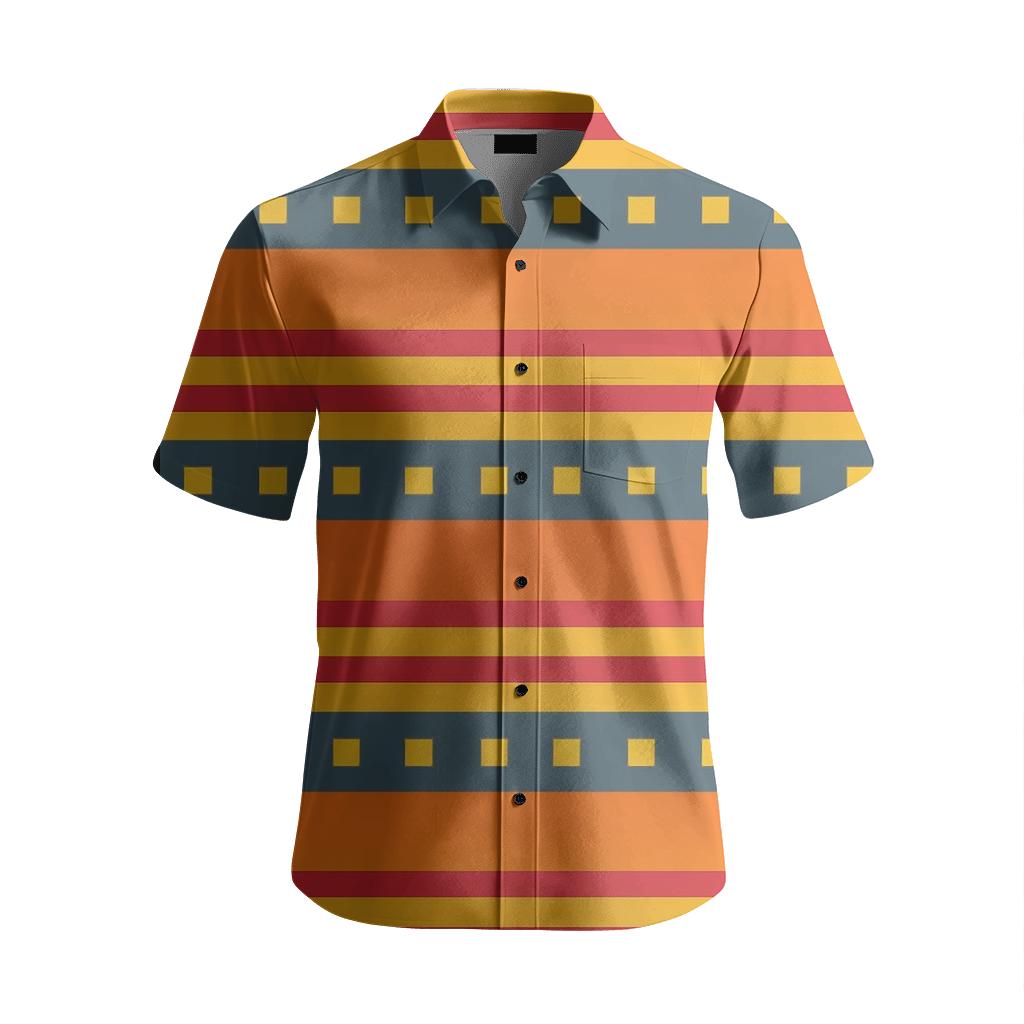 Solar Stripe Harmonics trendy crew neck short sleeves