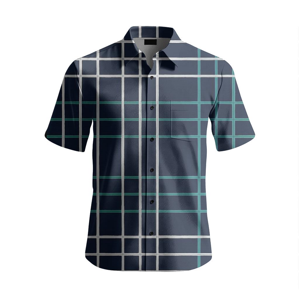 Orbital Grid Interference soft fabric short sleeve shirts