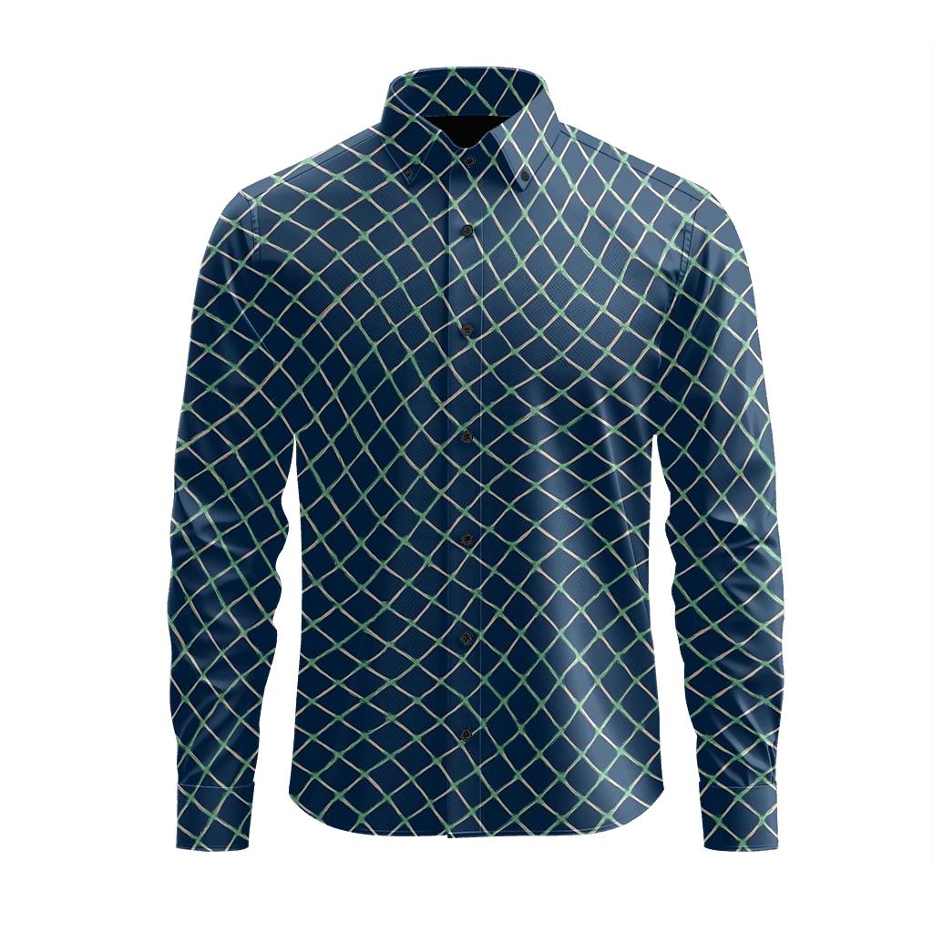 Moire Lattice Drift soft fabric long sleeve shirts