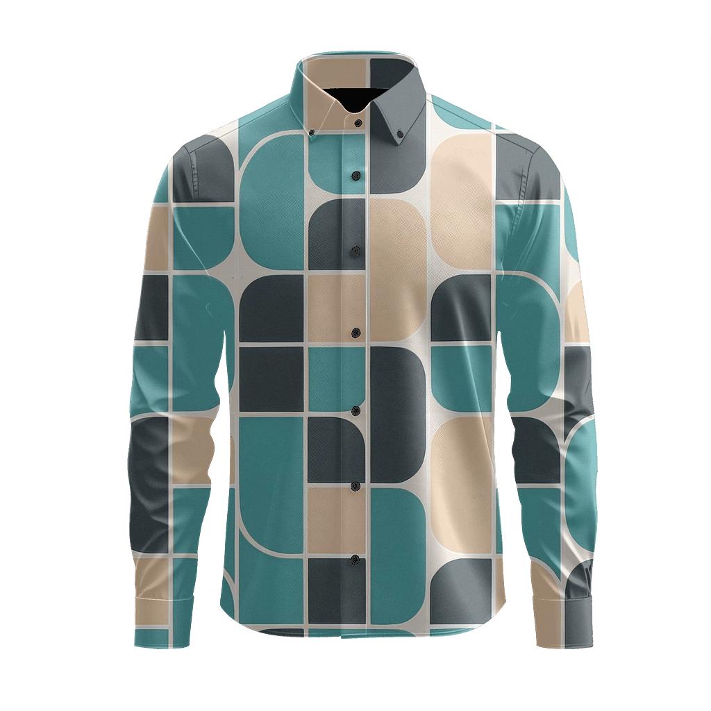 Cell Split Mosaic Net designer printed long sleeve tops