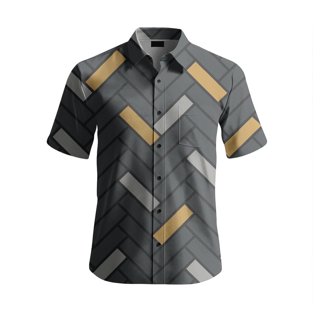 Herringbone Chain Offset custom short sleeve shirts