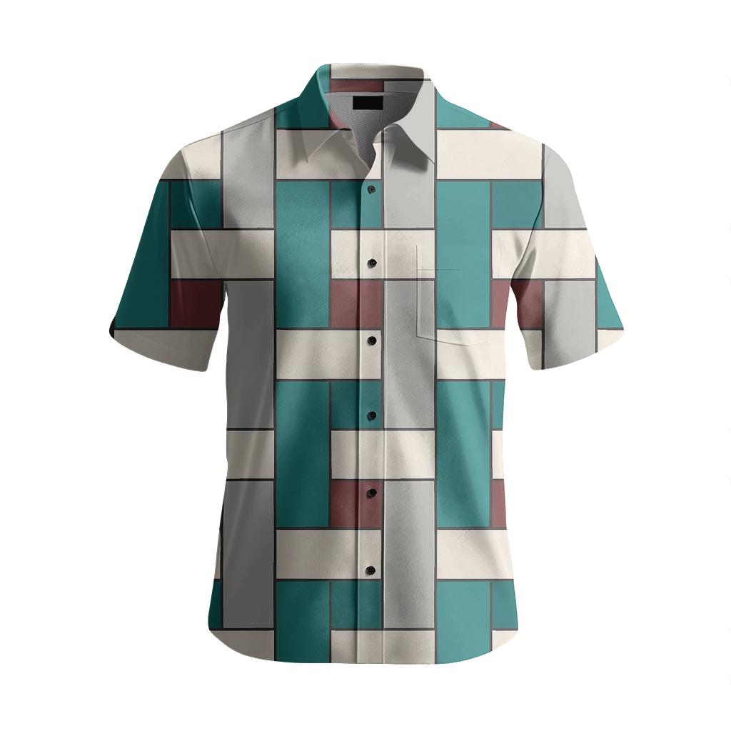 Offset Block Braidline comfortable cotton short sleeves