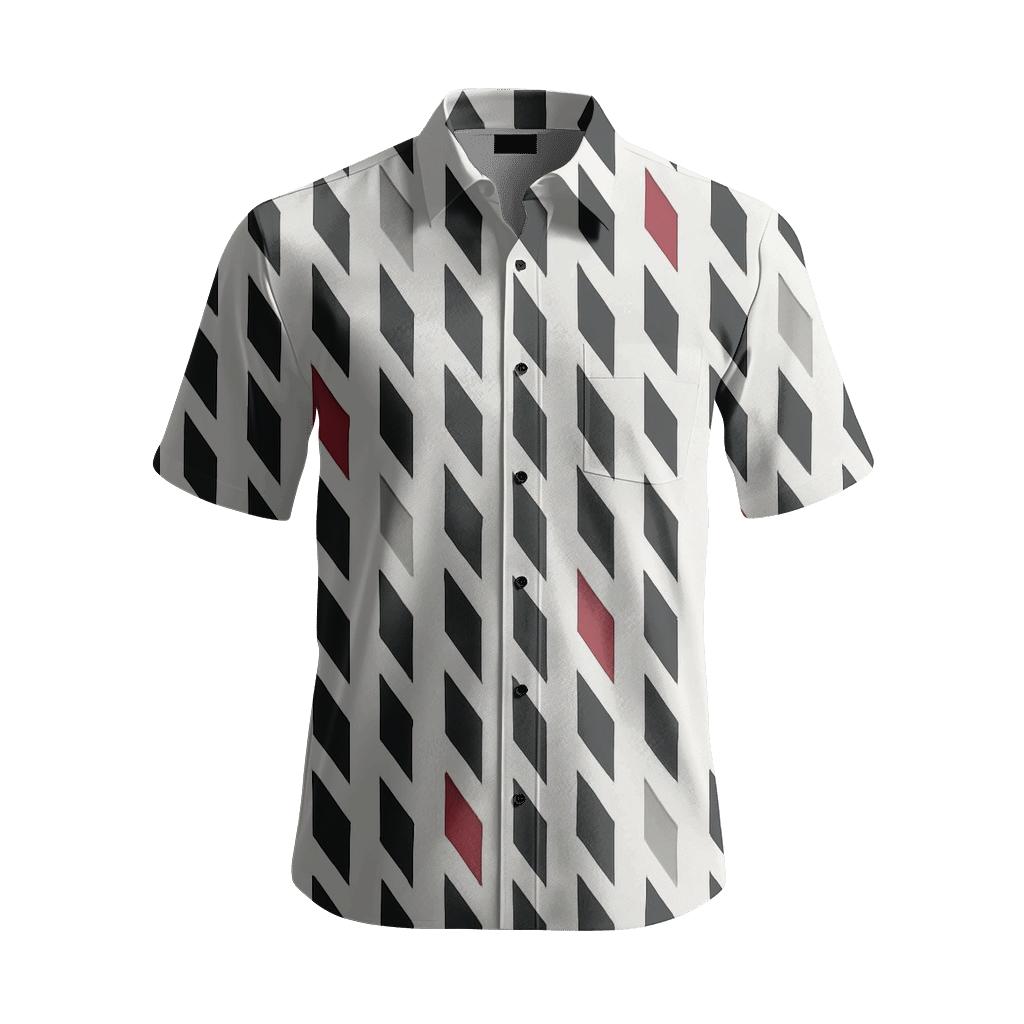 Staggered Rhombus Barcode designer printed short sleeve tops