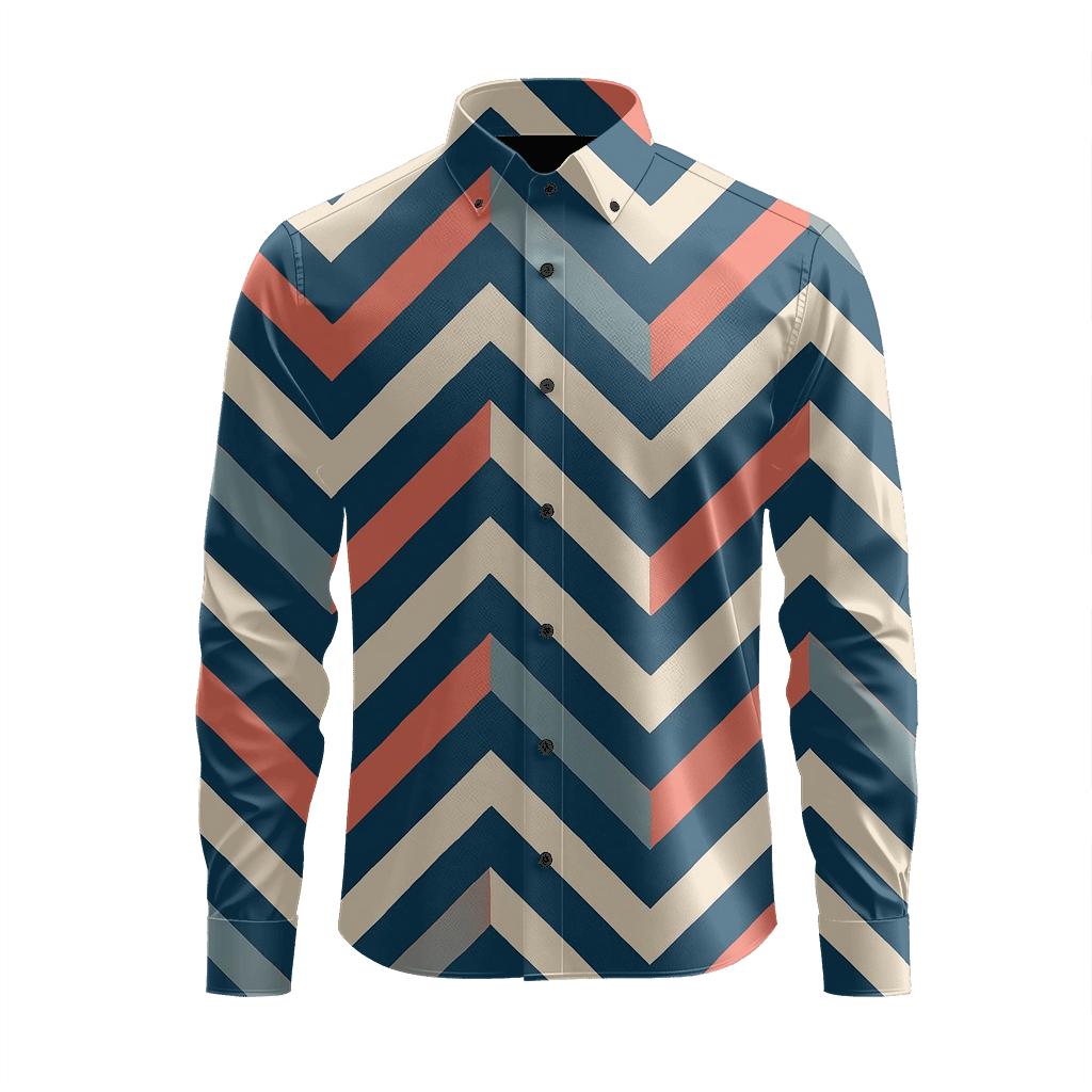 Chevron Pulse Lattice soft fabric long sleeve shirts