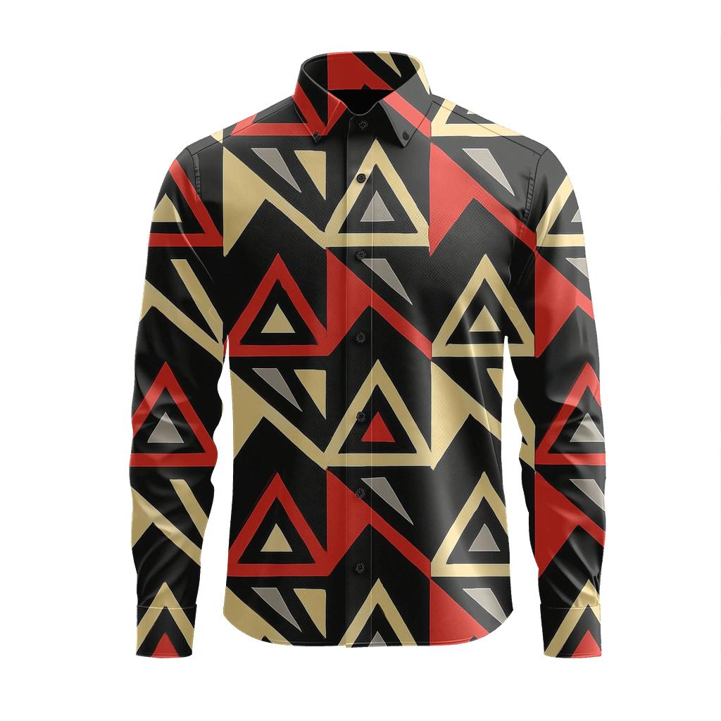 Triangular Shard Cascade soft fabric long sleeve shirts