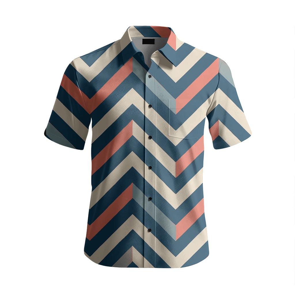 Chevron Pulse Lattice designer printed short sleeve tops