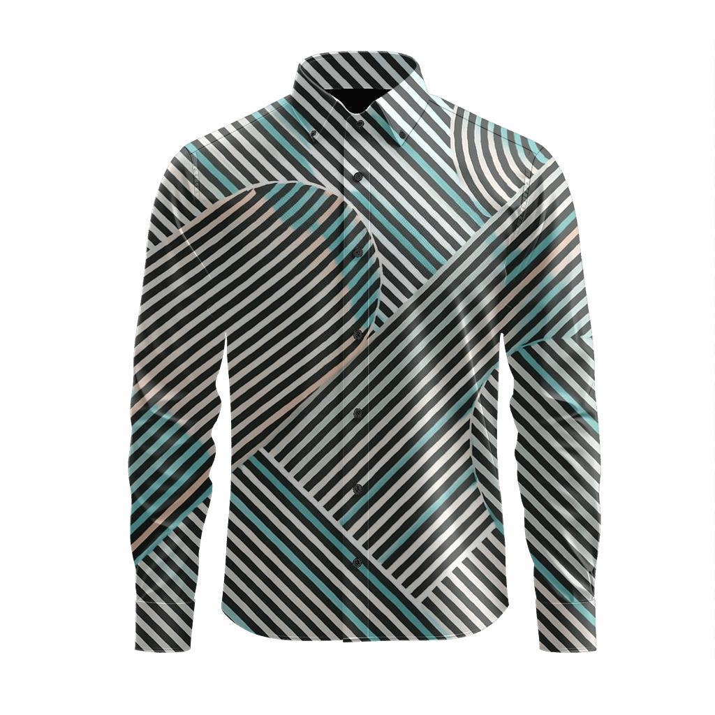 Moire Band Interference Lattice premium long sleeve apparel