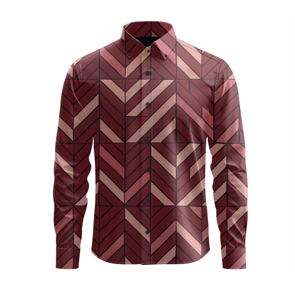 Rhombus Panel Relay soft fabric long sleeve shirts