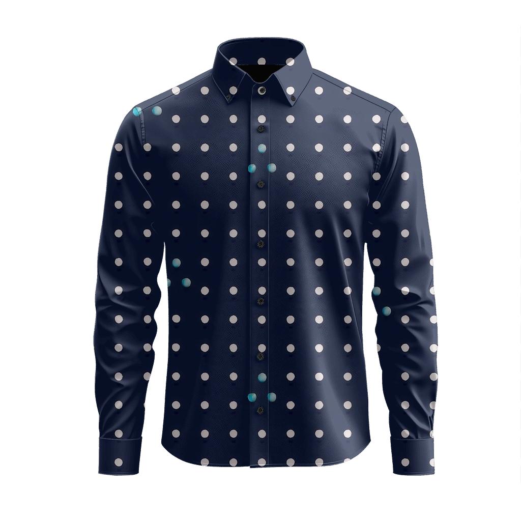 Pinpoint Net Scatter soft fabric long sleeve shirts