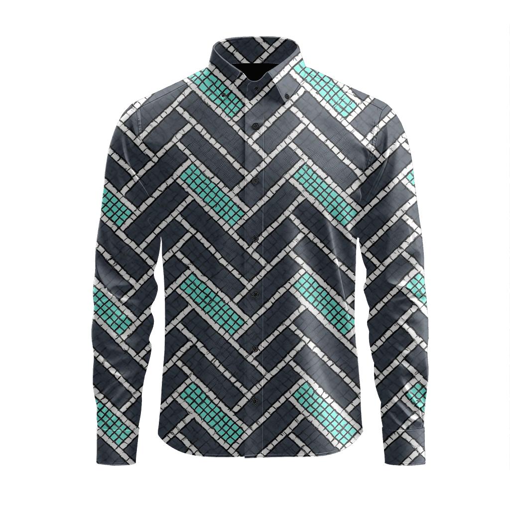 Herringbone Micro Block Tempo trendy crew neck long sleeves