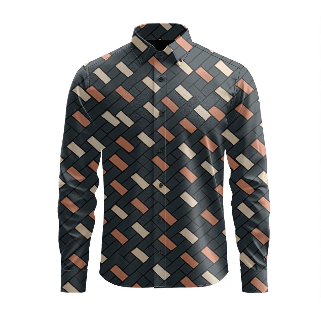 Diagonal Microbrick Drift personalized cotton long sleeves
