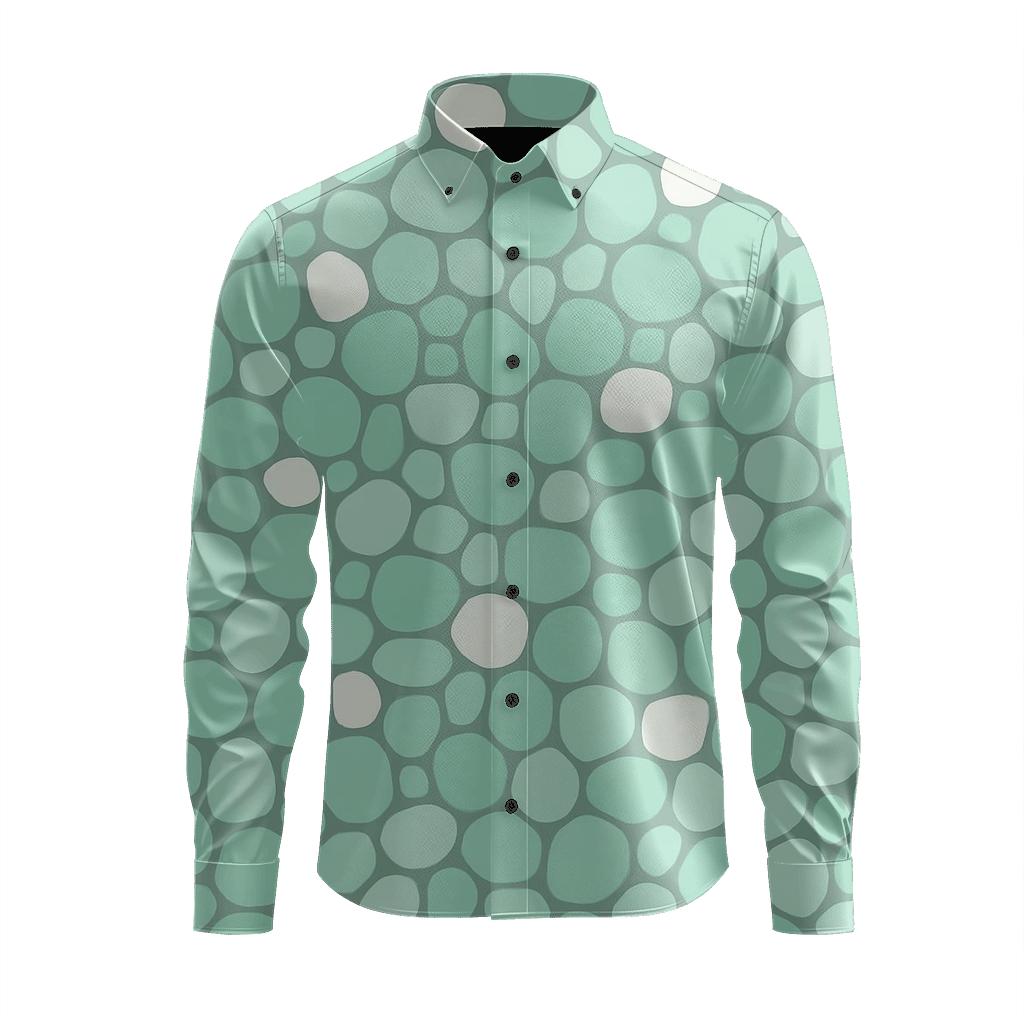 Cellular Pebble Scatter Grid comfortable casual long sleeves