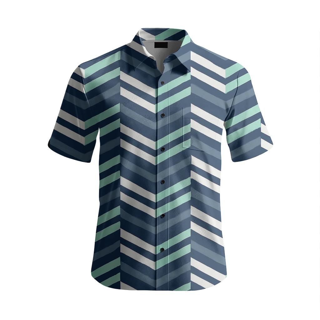 Chevron Relay Barcode custom short sleeve shirts