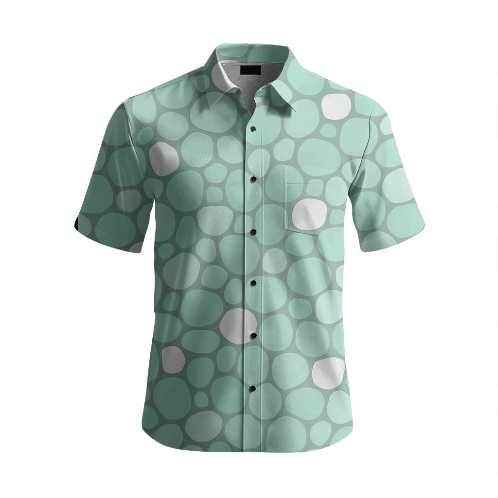 Cellular Pebble Scatter Grid custom short sleeve shirts