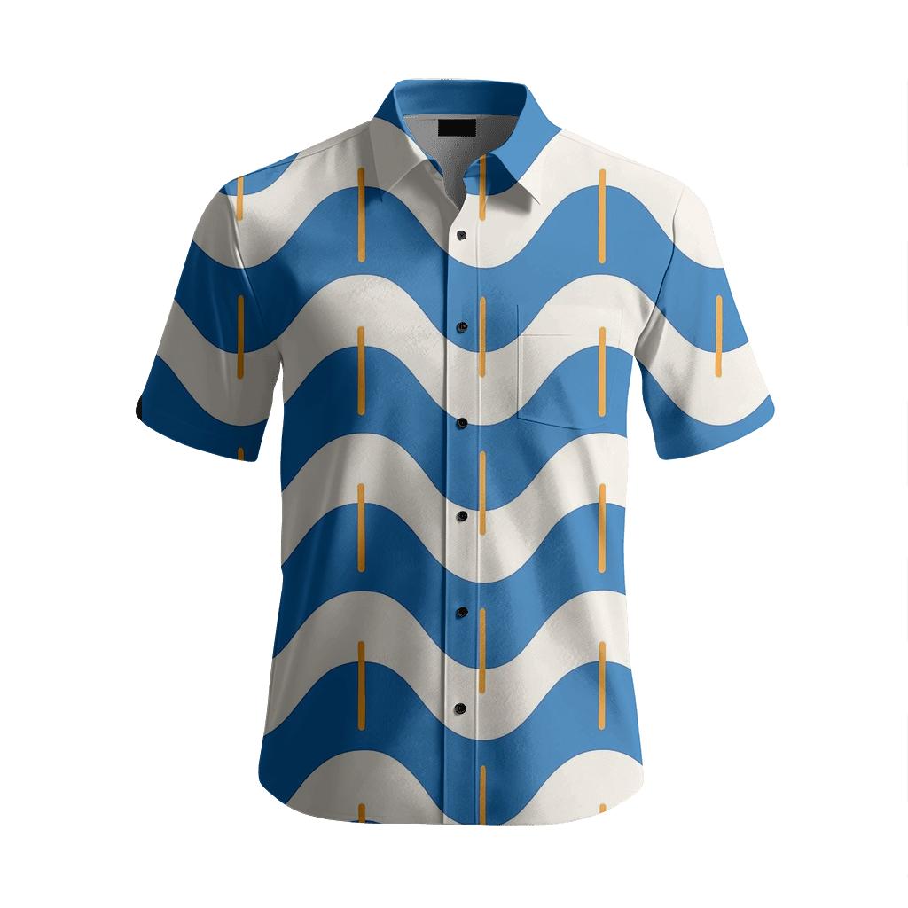 Sine Stripe Interleave unique graphic short sleeve shirts