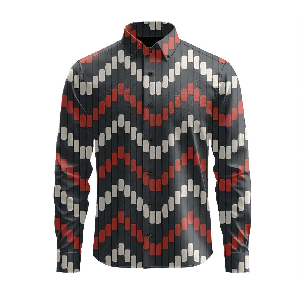 Chevron Stitch Cascade custom long sleeve shirts