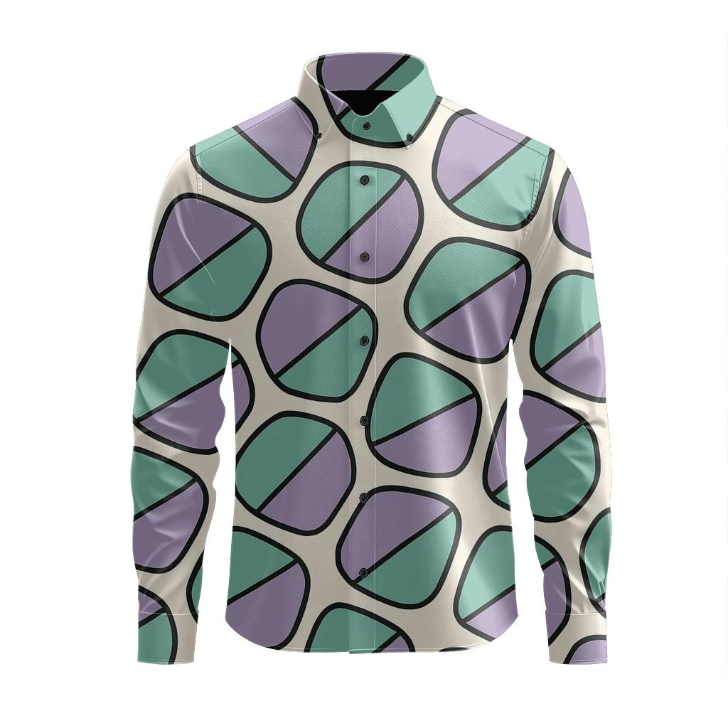Cell Split Micro Mosaic soft fabric long sleeve shirts