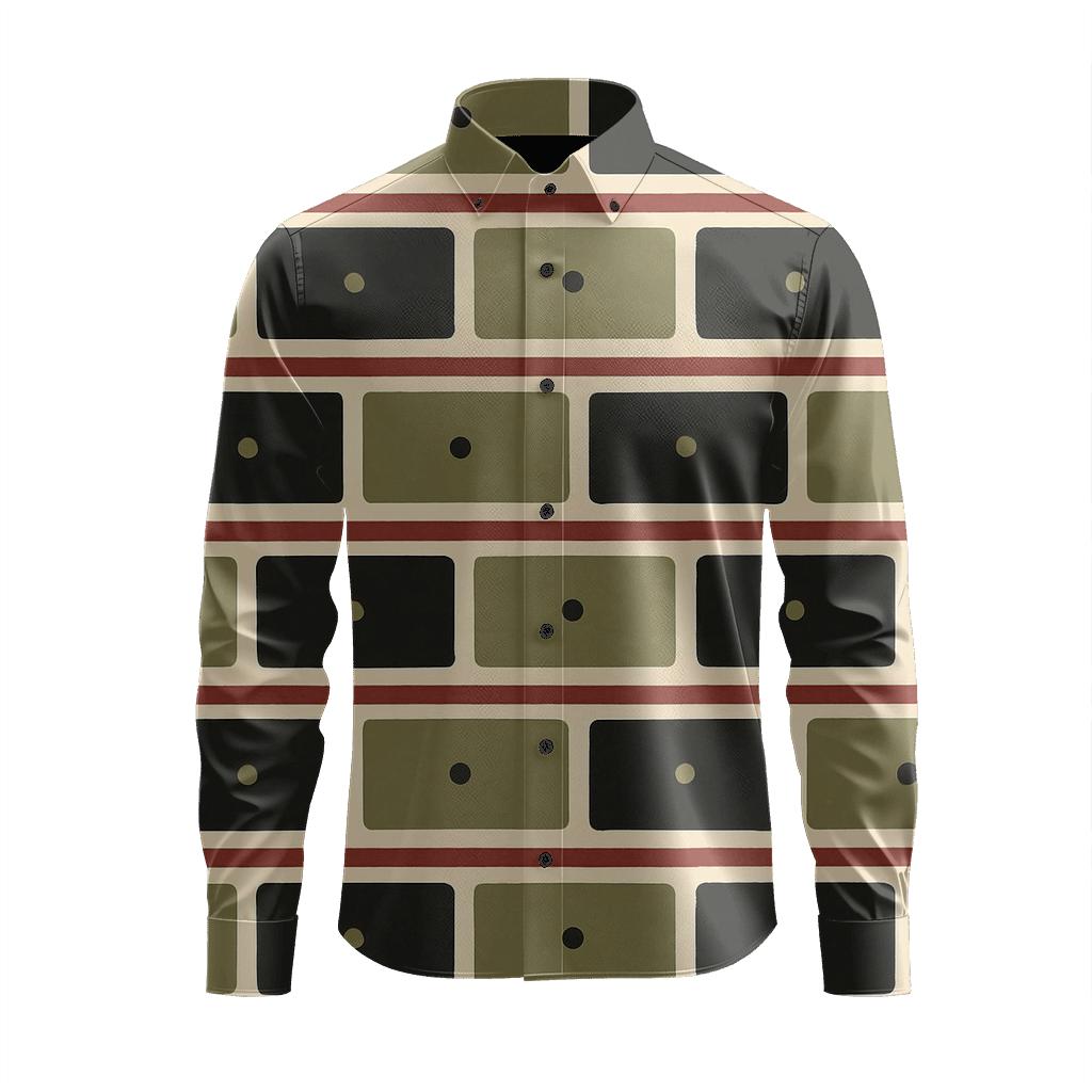 Offset Block Chainwork designer printed long sleeve tops