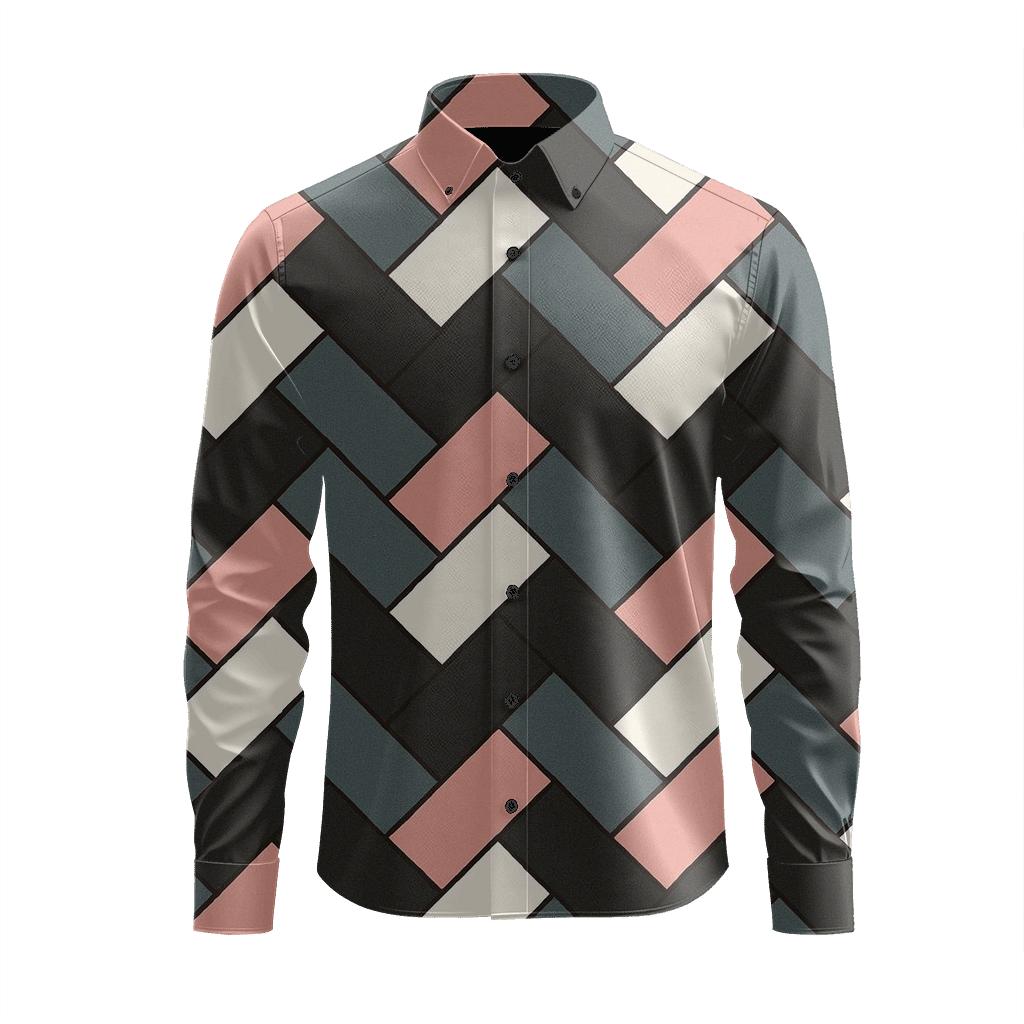 Rhombus Stair Tessellation comfortable casual long sleeves