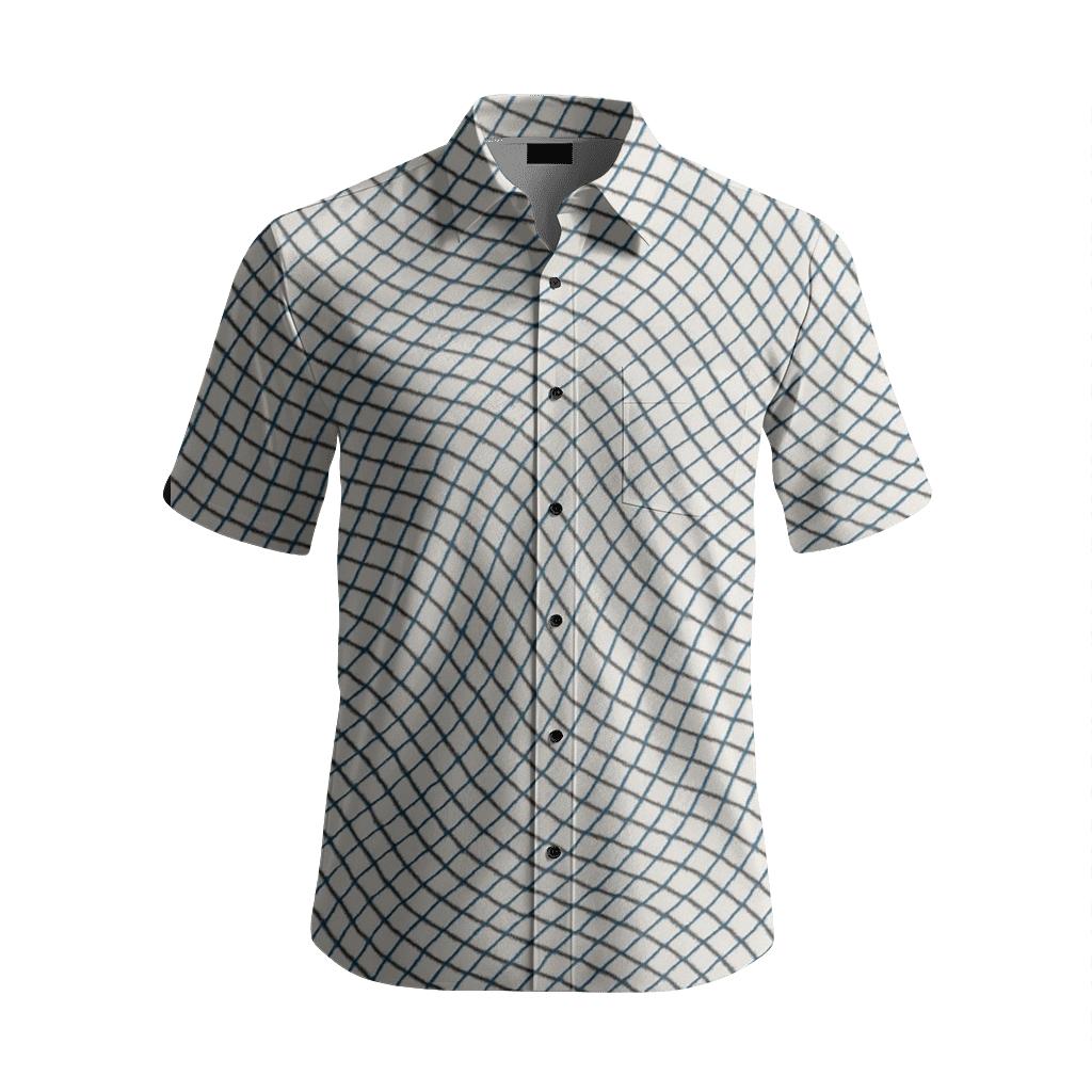 Moire Lattice Drift soft fabric short sleeve shirts