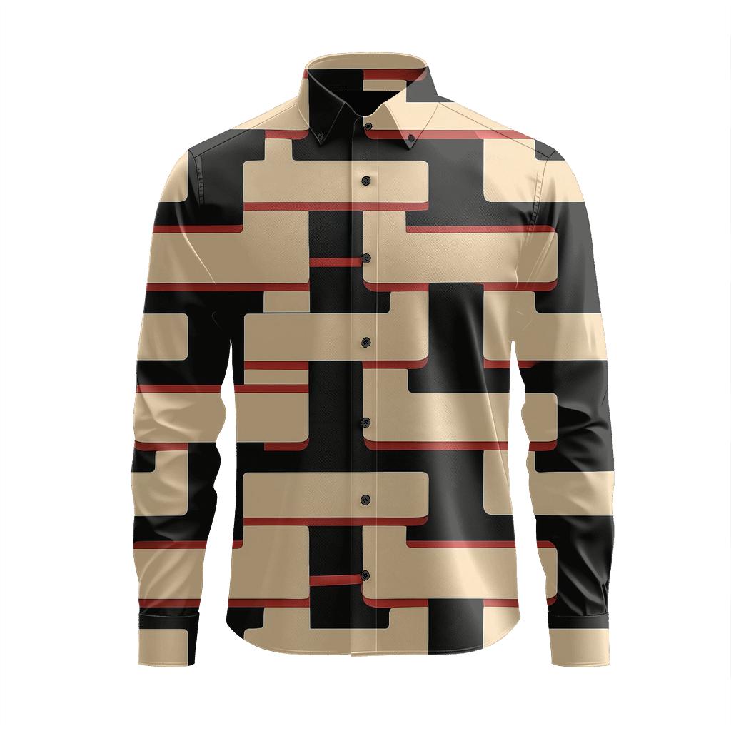 Offset Block Chainwork personalized cotton long sleeves