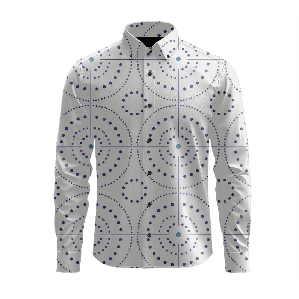 Radial Dot Orbit Grid unique graphic long sleeve shirts