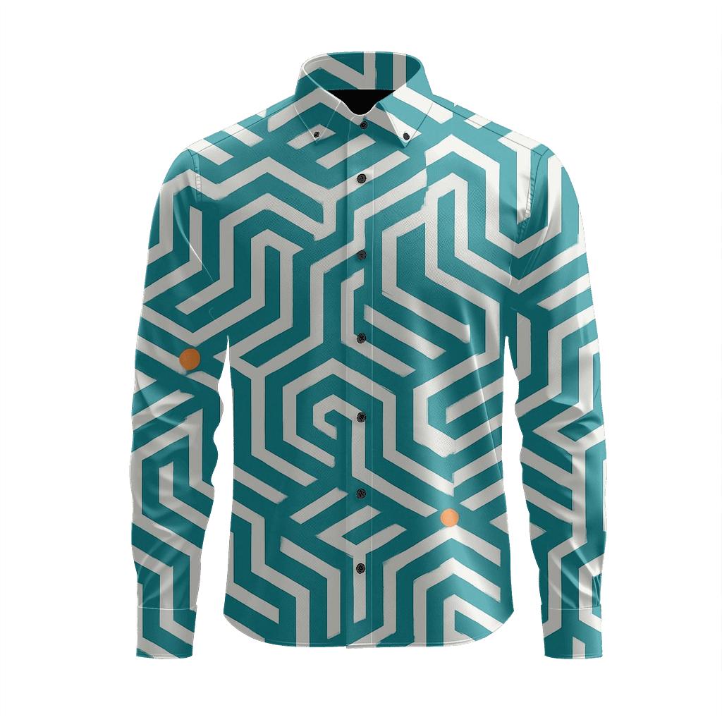 Hex Pulse Chevron Field soft fabric long sleeve shirts