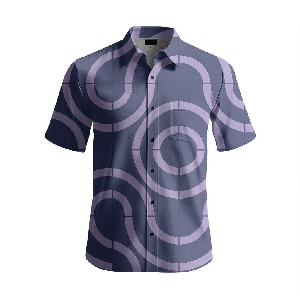 Concentric Arc Relay Tiles custom short sleeve shirts