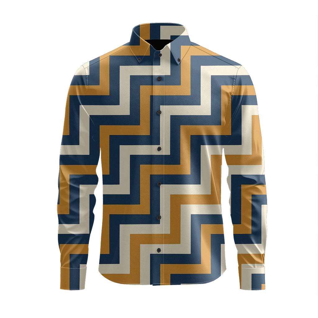 Stair Step Stripe Cascade comfortable casual long sleeves