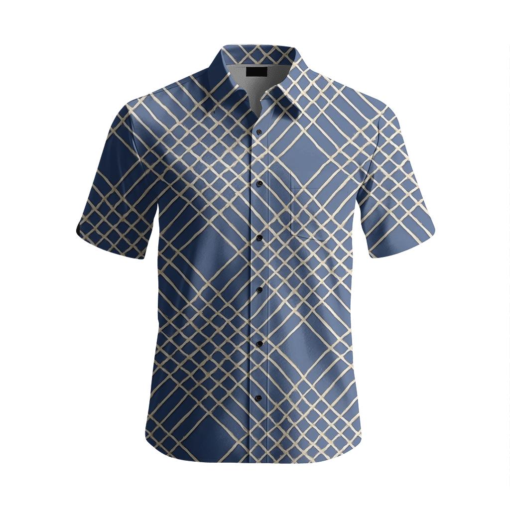 Moire Lattice Pulse soft fabric short sleeve shirts