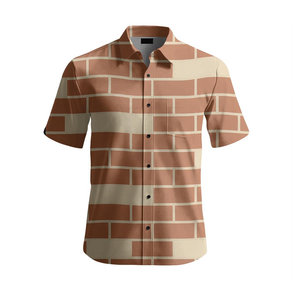 Offset Brick Weave Ripple soft fabric short sleeve shirts