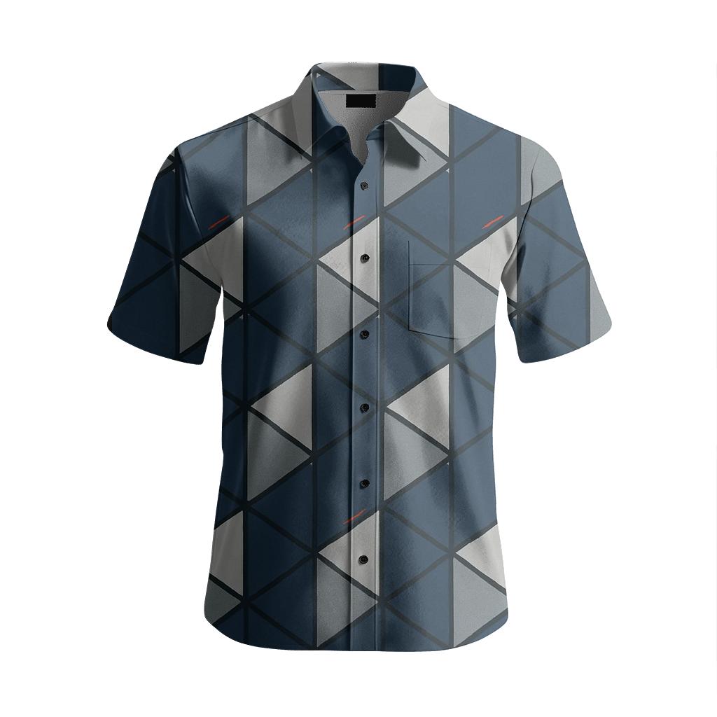 Staggered Rhombus Meter designer printed short sleeve tops