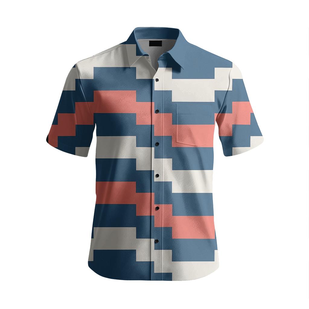 Sine Stripe Quantize designer printed short sleeve tops