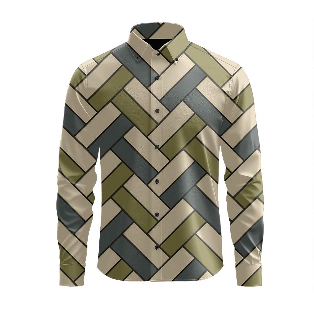 Rhombus Herringbone Switch comfortable casual long sleeves