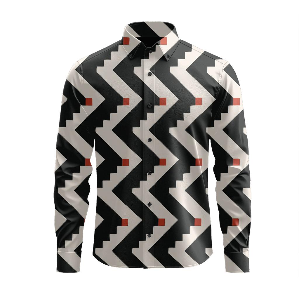 Chevron Phase Ladder trendy crew neck long sleeves