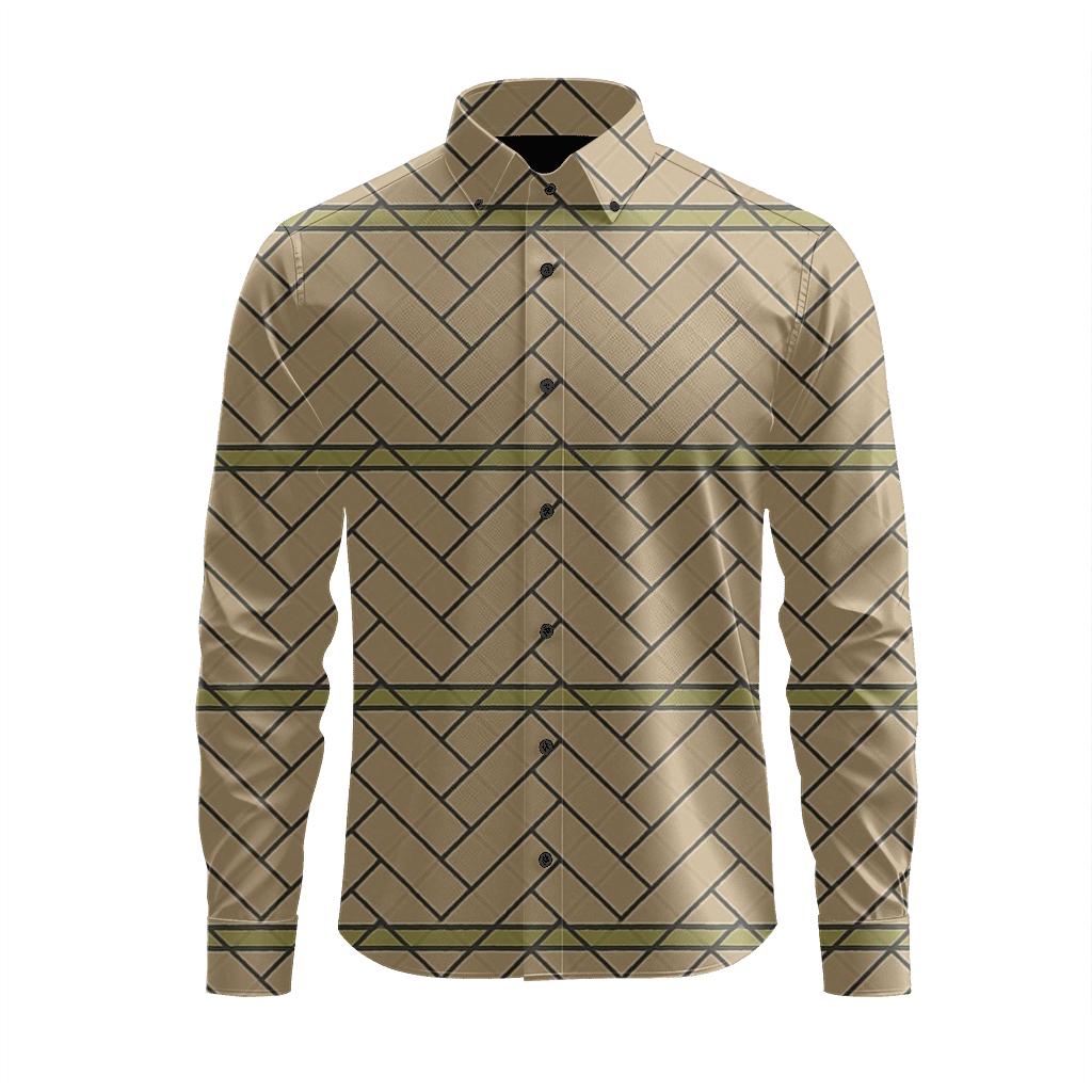 Herringbone Microbrick Sync unique graphic long sleeve shirts