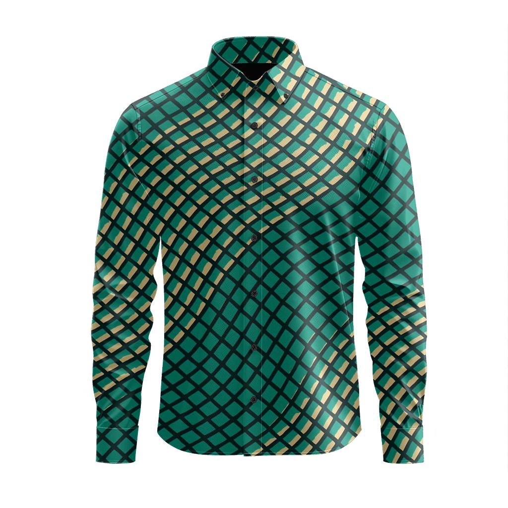 Moire Lattice Drift trendy crew neck long sleeves