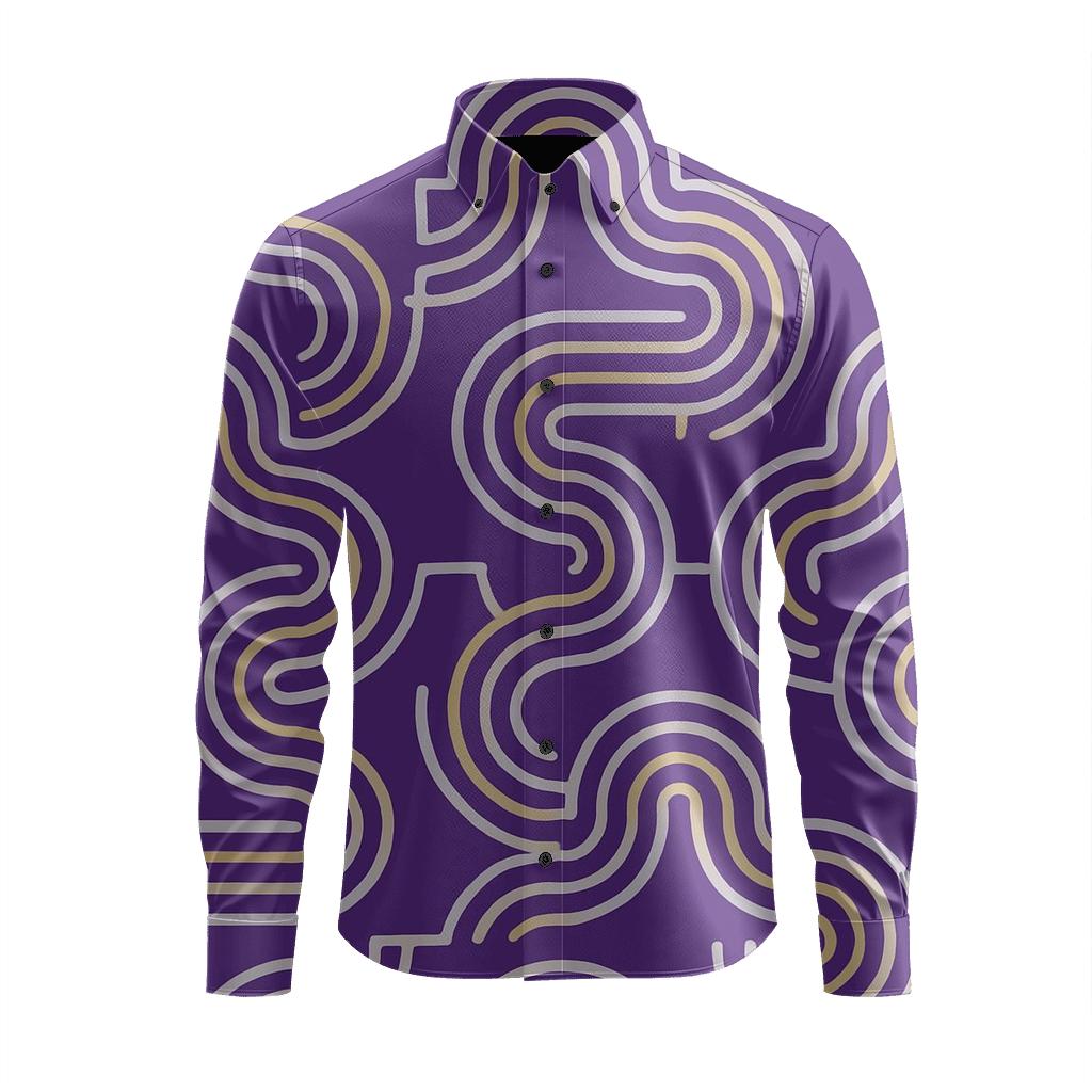 Radial Arc Circuit Repeat unique graphic long sleeve shirts