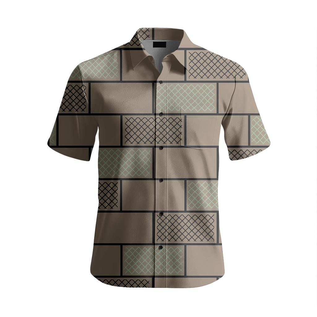 Offset Brickline Crosshatch trendy crew neck short sleeves