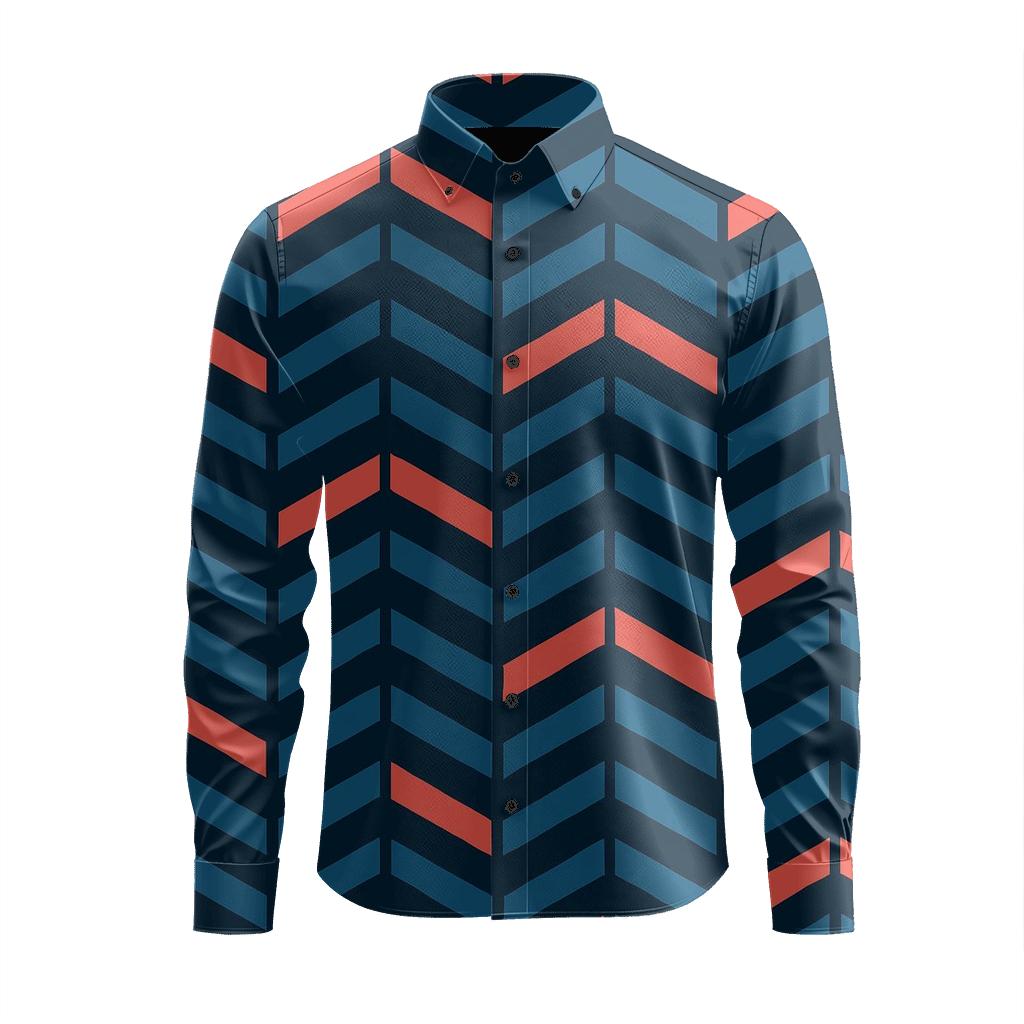 Chevron Pulse Matrix soft fabric long sleeve shirts