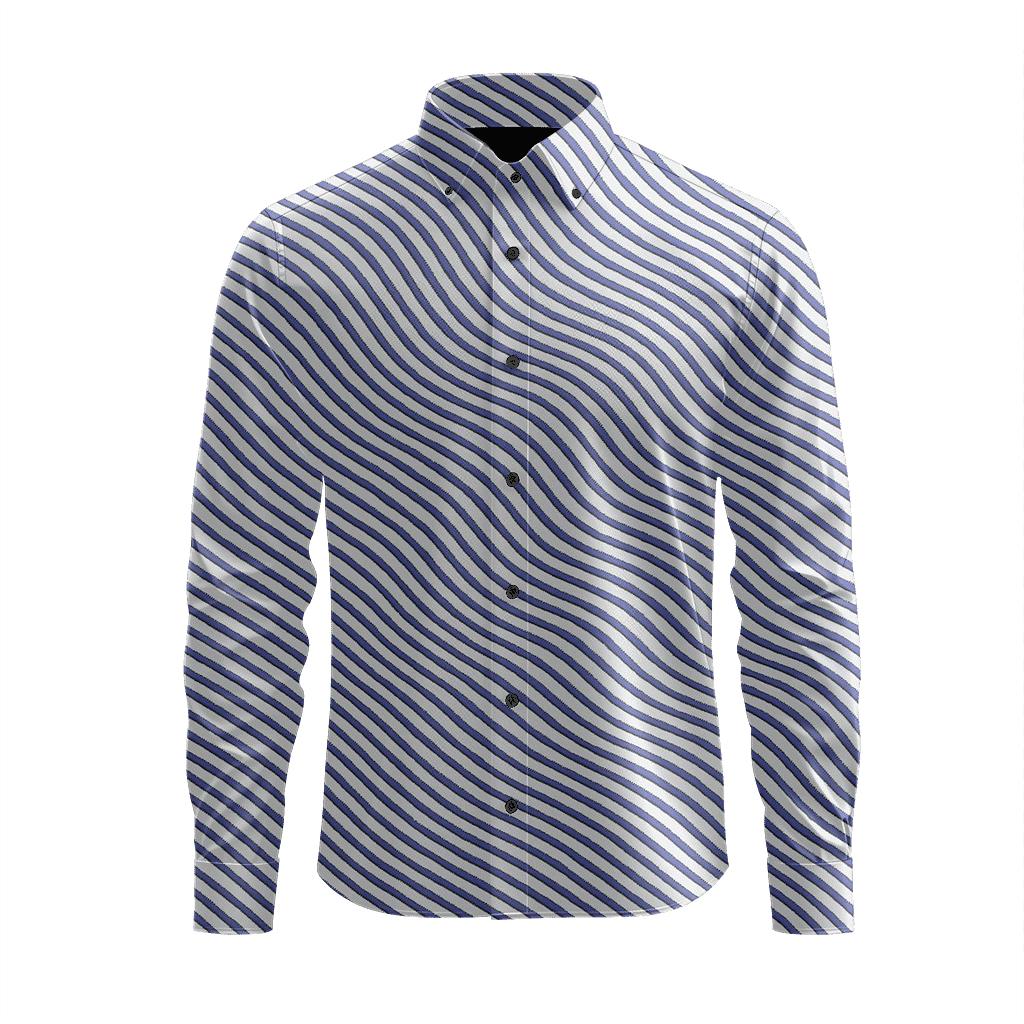 Moire Ripple Crosshatch soft fabric long sleeve shirts