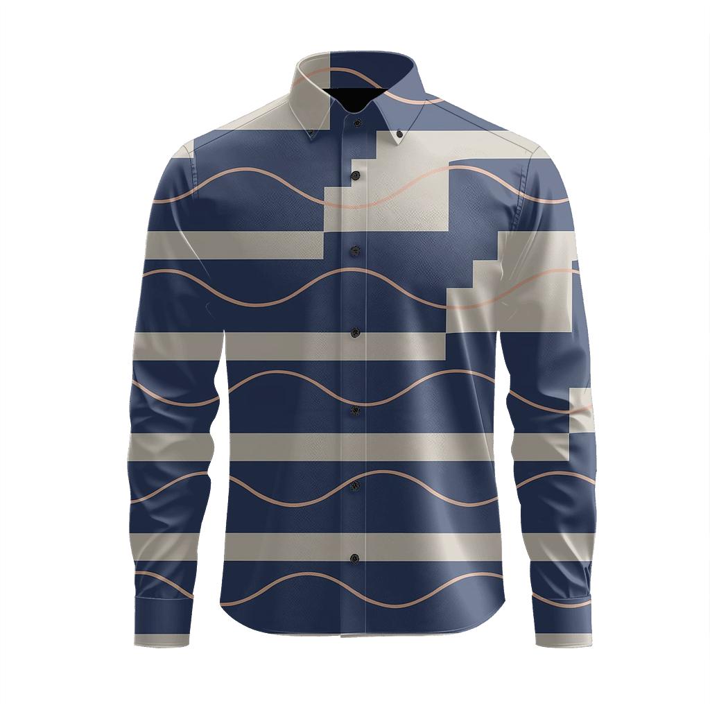 Banded Sine Ladder Stripes personalized cotton long sleeves