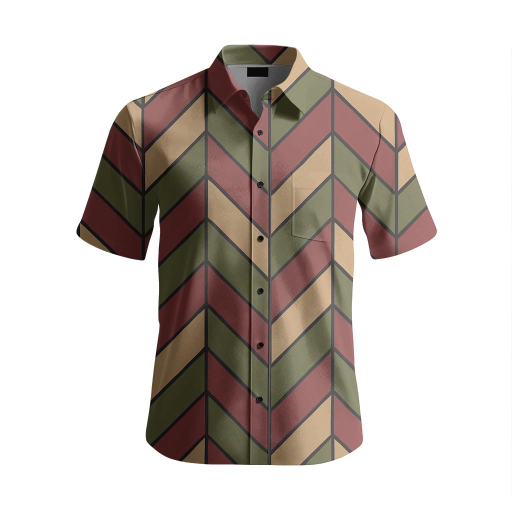 Rhombus Stitch Herringbone custom short sleeve shirts