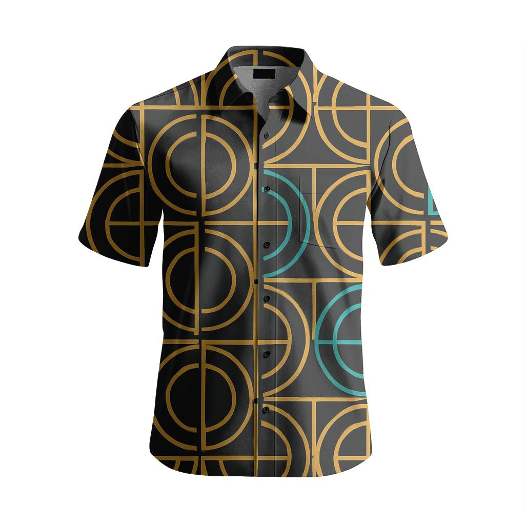 Concentric Arc Grid Looping custom short sleeve shirts