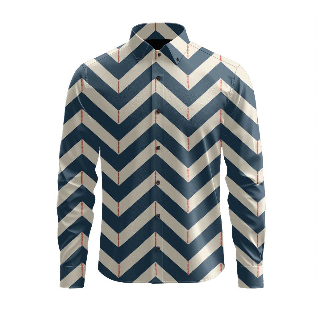 Offset Chevron Lattice Drift comfortable casual long sleeves