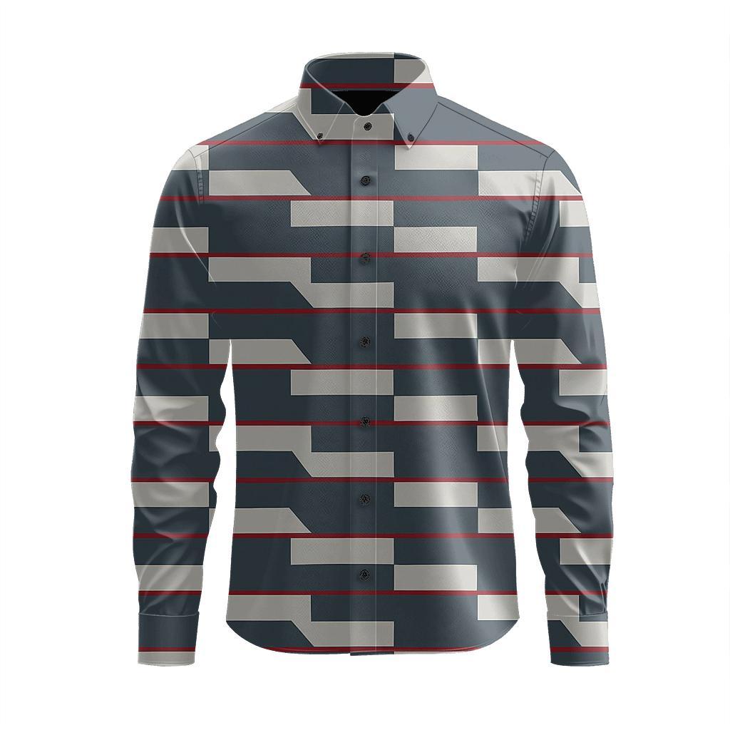 Sheared Stripe Staircase Weave trendy crew neck long sleeves