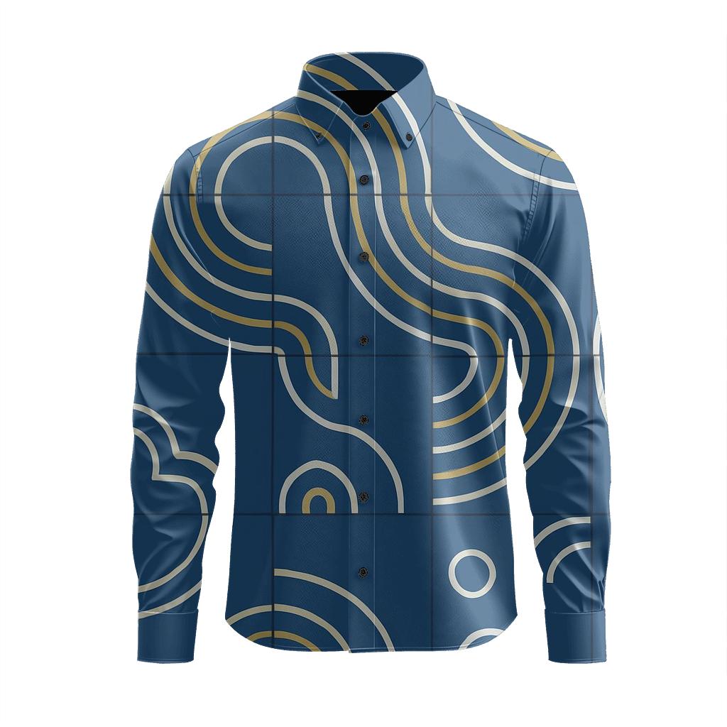 Concentric Arc Tile Repeat stylish fitted long sleeve tees